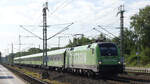 FLIXTRAIN ES 64 U2-015 (ex boxExpress / dispolok) mit dem FLX 1320 Leipzig - Berlin - Hamburg bei Durchfahrt durch Büchen; 08.08.2022
