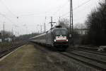 ES 64 U2-074 (182 574) vermietet an DB Fernverkehr mit dem EC7 nach Chur in Bonn-Mehlem am 3.3.2012 