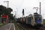 WLB ES 64 U2-066 am 31.8.12 mit einem KLV auf dem Weg nach Duisburg-Rheinhausen bei der Durchfahrt durch Duisburg-Bissingheim.