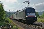 ES 64 U2-033(182 533)+ES 64 U2-024(182 524) mit einen Containerzug am 11.07.13 unterwegs.