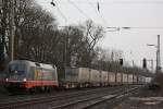 Hectorrail 242.516  Ferdinand  am 22.2.13 mit einem KLV in Ratingen-Lintorf.