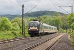 IC 2082 mit 182 572 (ES 64 U2-072) bespannt in Fahrtrichtung Norden. Aufgenommen am 20.05.2013 in Wehretal-Reichensachsen.