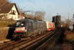 182 599 in TX Logistik Diensten im letzten Licht bei Erpel am 08.03.2014