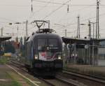 WLC ES 64 U2-009  Europa ohne Grenzen seit 25 Jahren  als Tfzf 92680 von Passau Hbf nach Cottbus, am 30.07.2014 in Grokorbetha.