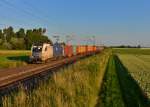 182 520 mit einem Containerzug am 24.06.2015 bei Plattling.