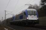 183 606 und 183 605 waren am 13.03.2010 als Lokzug auf dem Weg von Hannover nach Frankfurt Oder um 08:47 fuhren sie durch Gifhorn