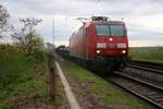 185 071-7 DB als gemischter Gz durchfährt den Hp Teutschenthal Ost auf der Bahnstrecke Halle–Hann. Münden (KBS 590). [13.4.2017 - 17:56 Uhr]