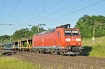 DB Lok 185 089-0 fährt Richtung Bahnhof Kaiseraugst. Die Aufnahme stammt vom 08.06.2017.