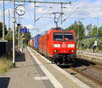 185 159-1 DB kommt als Umleiter mit einem langen Containerzug aus Gallarate(I) nach Zeebrugge(B) und kommt aus Richtung Mönchengladbach-Hbf,Rheydt-Hbf,Wickrath,Beckrath,Herrath und fährt