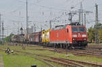 DB Lok 185 114-6 durchfährt den Badischen Bahnhof.