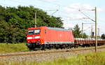 Am 25.08.2017 kam die 185 002-3 von der DB Cargo Deutschland AG, aus Richtung Stendal und fuhr weiter in Richtung Wittenberge. 