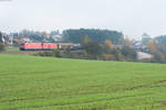 185 358 mit einem gemischten Güterzug bei Laaber Richtung Nürnberg, 04.11.2016