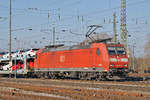 DB Lok 185 131-0 durchfährt den Badischen Bahnhof.