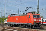 DB Lok 185 087-4 durchfährt solo den Badischen Bahnhof.