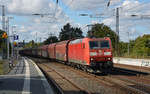 185 160 führte am 25.09.18 vom Rbf Seddin kommend durch Saarmund Richtung Schönefeld.