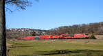 185 360 mit zwei Kränen und Gerätewagen von DB Notfalltechnik.(Uhingen(Fils) 15.2.2019).