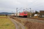 185 347-2 zu sehen mit einem KLV am 05.03.19 in Etzelbach.