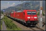 185 77 + 185... mit Güterzug bei Bruck an der Mur am 19.06.2019.