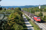 185 123 mit einem H-Wagen Ganzzug am 14.09.2020 bei Denzlingen.