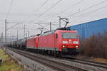 Doppeltraktion, mit den DB Loks 185 103-9 und 185 126-0 fährt Richtung Bahnhof Itingen. Die Aufnahme stammt vom 04.01.2021.