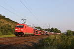 185 353 mit einem Autozug am 23. Juli 2021 bei Himmelstadt am Main.