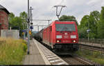 Kesselzug mit 185 290-4 durchfährt den Hp Friedland(Han) auf Gleis 1 Richtung Eichenberg.