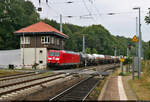 Mit dem Fahrrad von Kassel nach Halle (Saale) | Tag 5 Blankenheim–Zscherben  Strecken-km: 48,4    Auch die Folgezüge schleichen sich durch den Bahnhof Blankenheim(Sangerhausen) gen