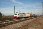 185 580-8 der CrossRail am 07.03.2008 in Niederschopfheim.