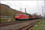 185 009 von DB SCHENKER ist am Nachmittag des 21.04.2008 fr die Bespannung des 52296 von Finnentrop nach Hagen eingeteilt und wird bei der Ausfahrt aus Plettenberg auf den Chip gebannt.