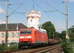 185 005-6 mit einem Mischer Richtung Koblenz in Rdesheim(Rhein) 29.7.08