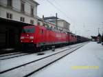 Am 15.01.2009 fuhr 185 279- 7 mit einem gemischten Gterzug um 12.52 Uhr durch den Bahnhof Altenburg.