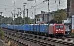 185 058 mit einem Containerzug durch Mnster am 26.08.09