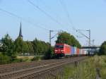 185 342-3 mit Containerzug bei Thngersheim, 18.08.2009