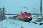 185 217-2 mit einem leeren Autozug fr die bayerischen Autowerke,Gemnden (Fotourlaub Gemnden 01.02.10)