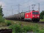 Railion 185 214-4 durchfhrt am 6.7.10 Ratingen Lintdorf.