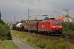 185 190-6 mit gem. Gz in Nauheim (bei Gro Gerau) am 03.08.2010