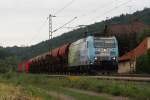 185 152-6  Kali&Salz  mit einem gemischten Gterzug in Ludwigsau-Friedlos am 06.08.2010