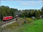 185 342-3 zieht am 16.09.2010 einen Gterzug ber die Innbrcke in Passau, kurz bevor sie die Grenze zu sterreich erreicht.