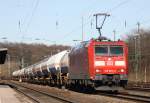 185 074-2 mit Kesselwagen Richtung Bonn durch Kln-West, 7.3.11