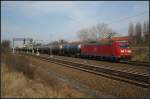 DB 185 067-6 mit einem Kesselzug Richtung Nordkreuz (gesehen Berlin Bornholmer Strae 21.03.2011)