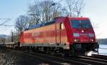 185 294-6 mit Flachwagen kurz von dem Bf Bonn-Oberkassel - 02.03.2011