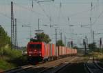 185 209-4 mit Containerzug, fhrt in Bobenheim Roxheim Richtung Worms.