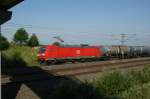 185 064-3 mit Kesselwagenzug bei Iphofen Richtung Nrnberg am 29.06.2011