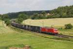 185 242 mit einem Gterzug am 06.07.2011 bei Edlhausen.