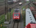 185 067 brachte einen Gterzug am 25.Juli 2011 nach Engelsdorf und wartet nun auf Freigabe.