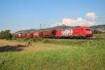 185 399 mit einem Gterzug bei Heddesheim am 2.9.2011