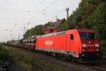 Wildwasserbahn on Tour:Die Railion 185 204 hatte am 23.8.11 eine Wildwasserbahn am Haken,welche auf dem Weg zur nchsten Kirmes war.Hier bei einem kurzen Halt in Ratingen-Lintorf.