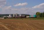 185 607-9 mit einem gemischten Gterzug in Karlstadt am Main am 17.08.2011