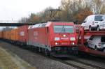185 243-3 mit KLV-Zug kurz vor Fulda am 07.11.2009