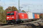 185 291-2 mit einen KLV-Zug bei Fulda am 26.10.2011